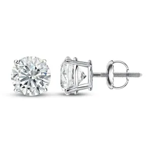 18KT WHITE GOLD DIAMOND STUDS, 3.00TCW
