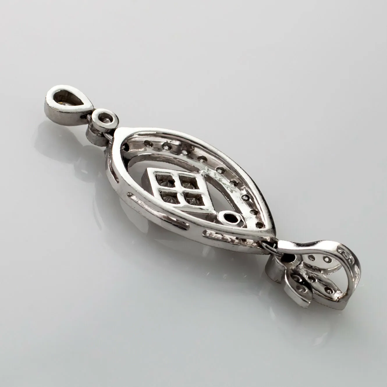 1.90 carat Diamond Floral 18k White Gold Drop Pendant