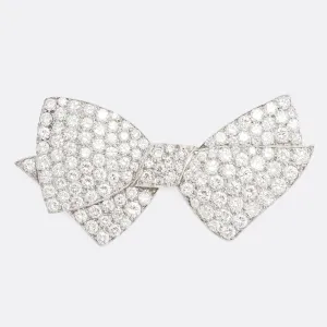 1950s 4.75ct Diamond Bow Brooch