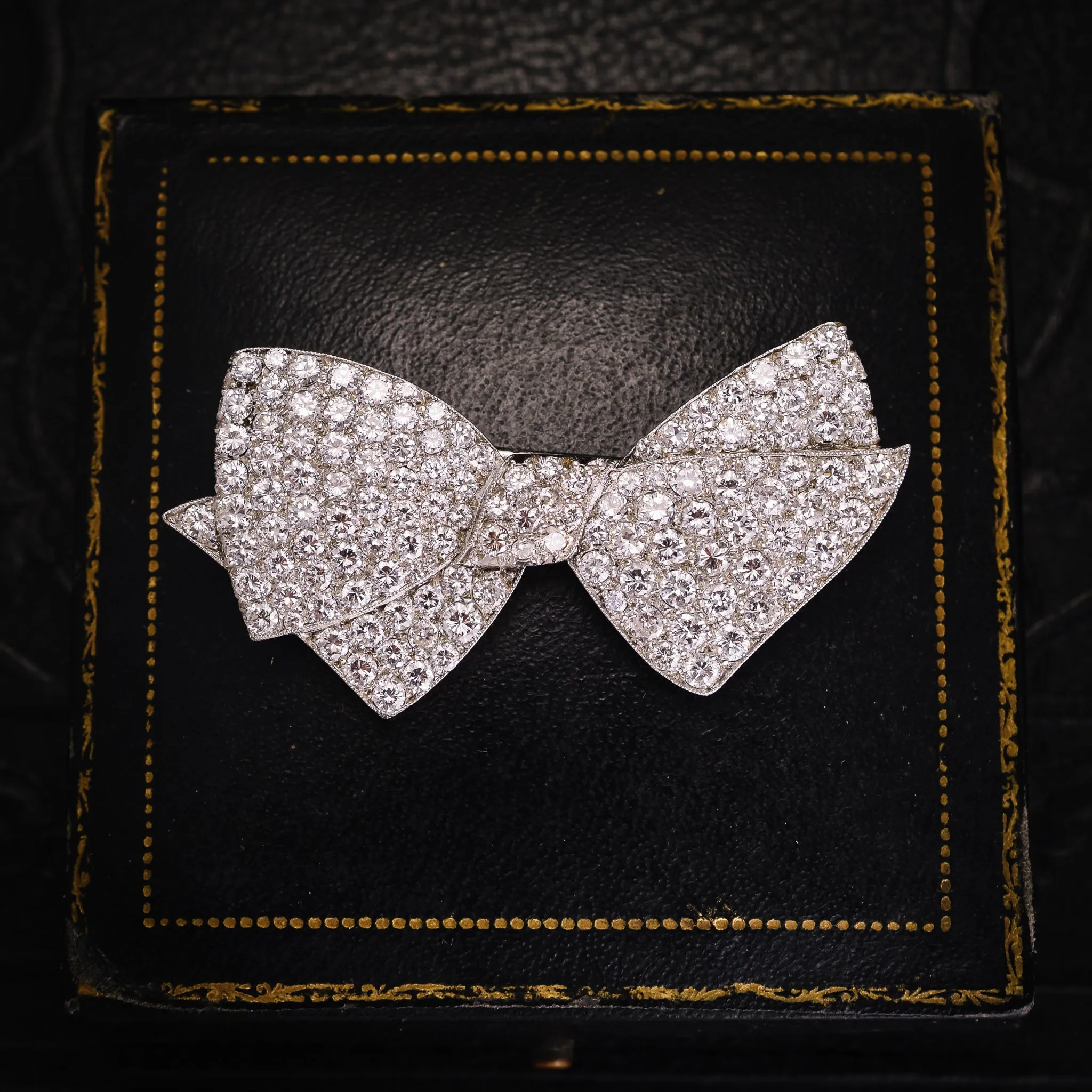 1950s 4.75ct Diamond Bow Brooch