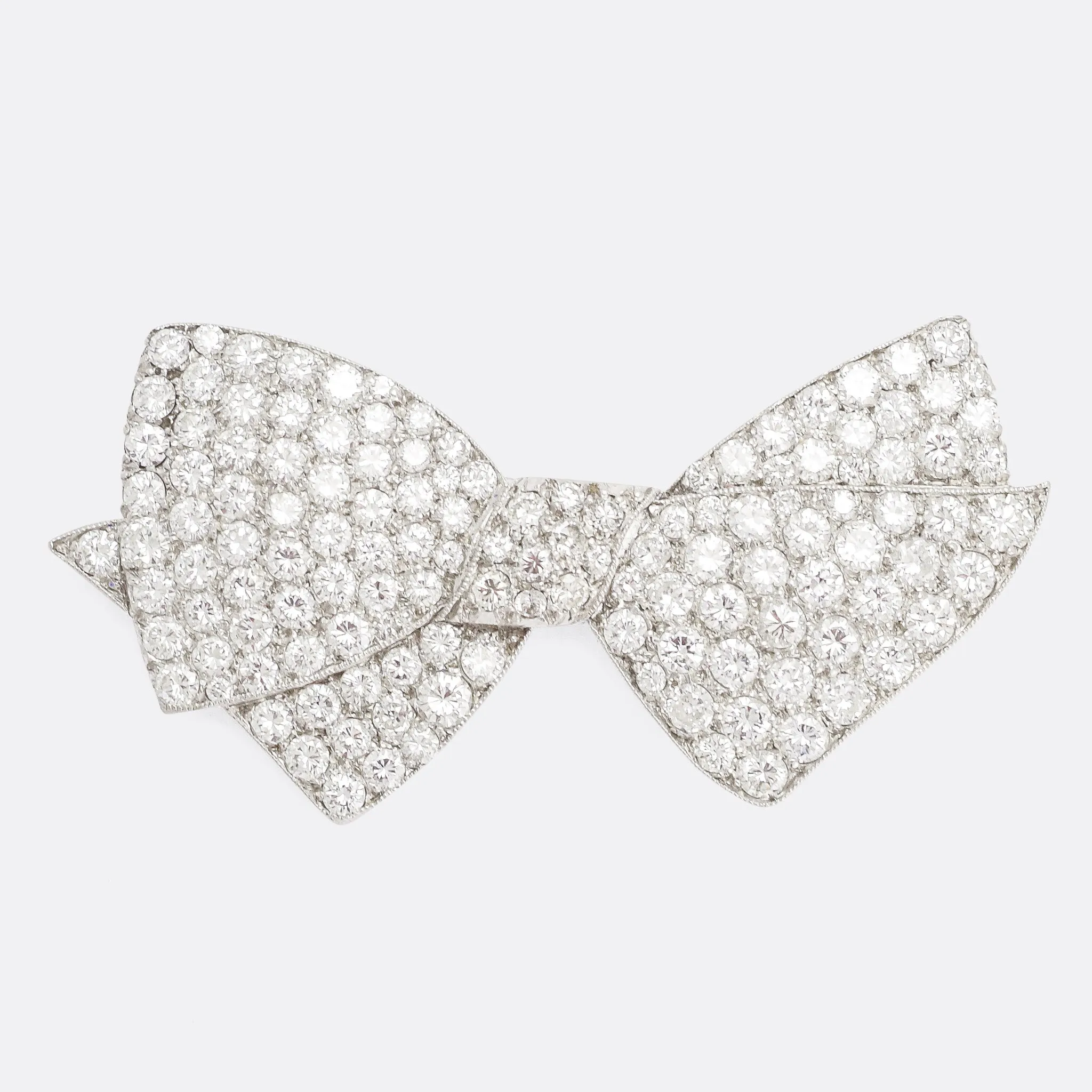 1950s 4.75ct Diamond Bow Brooch