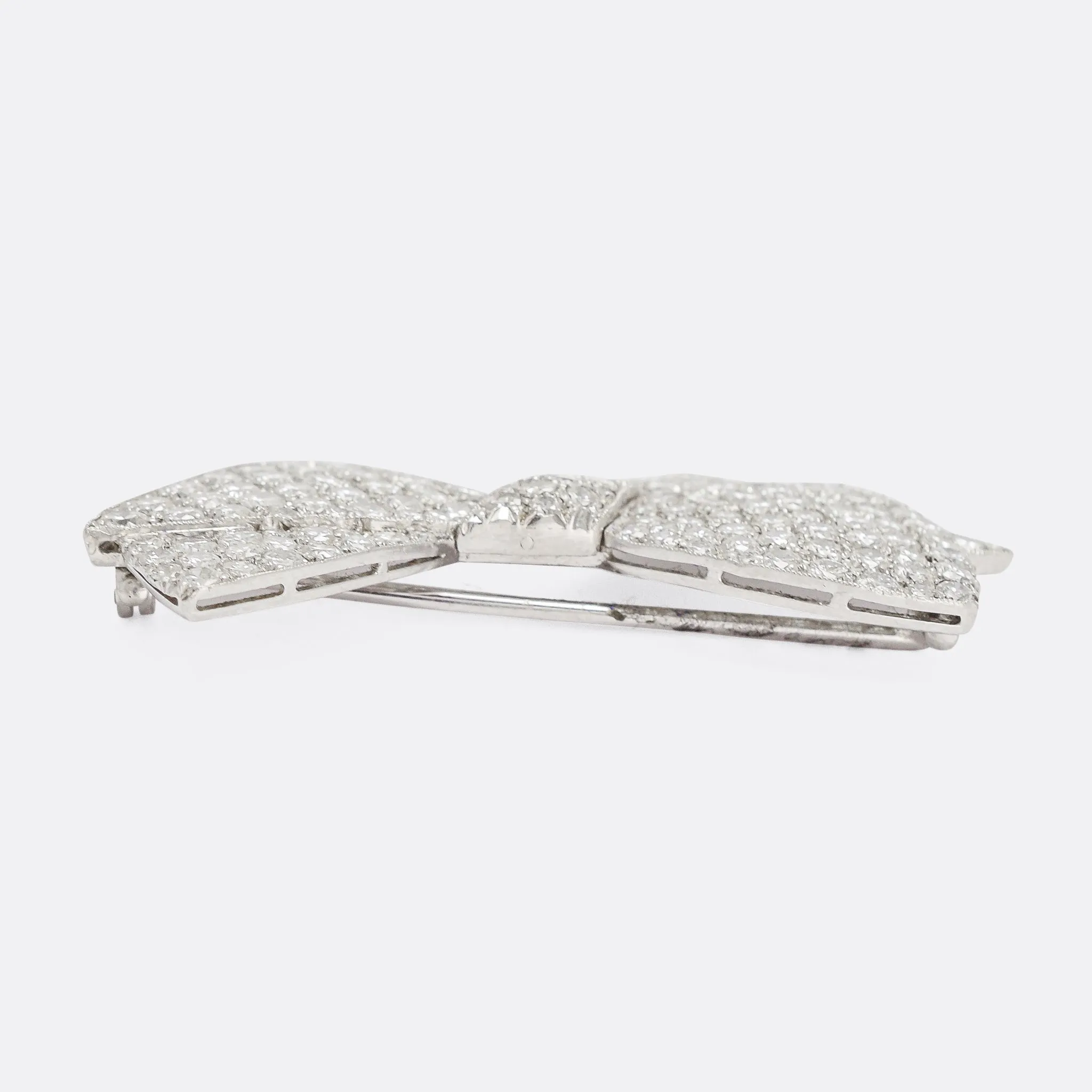 1950s 4.75ct Diamond Bow Brooch
