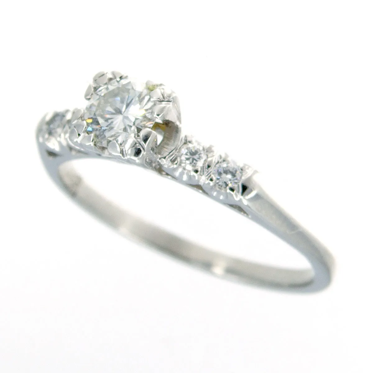 1950s Platinum Diamond Wedding Set