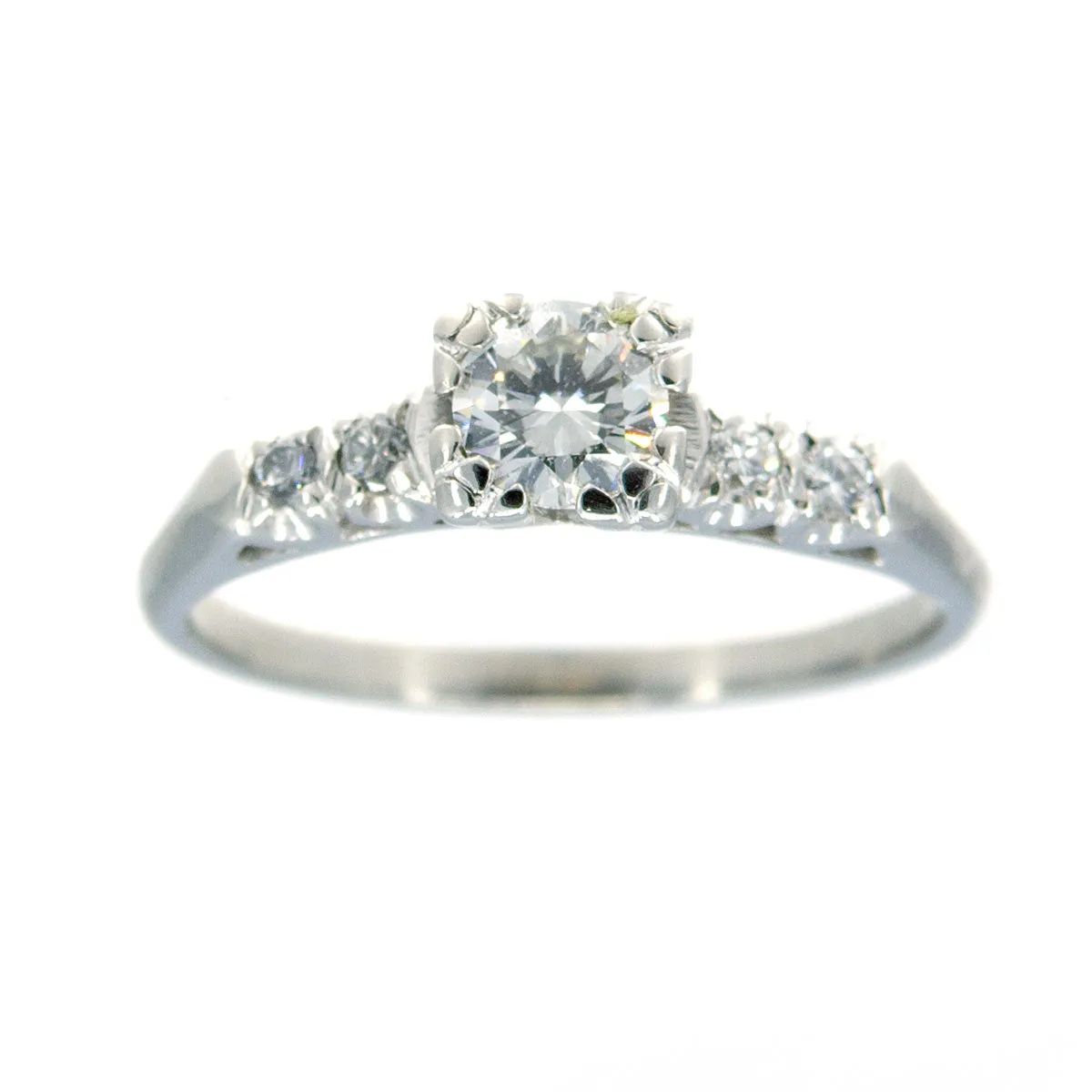 1950s Platinum Diamond Wedding Set