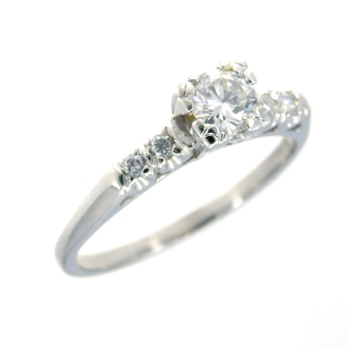 1950s Platinum Diamond Wedding Set