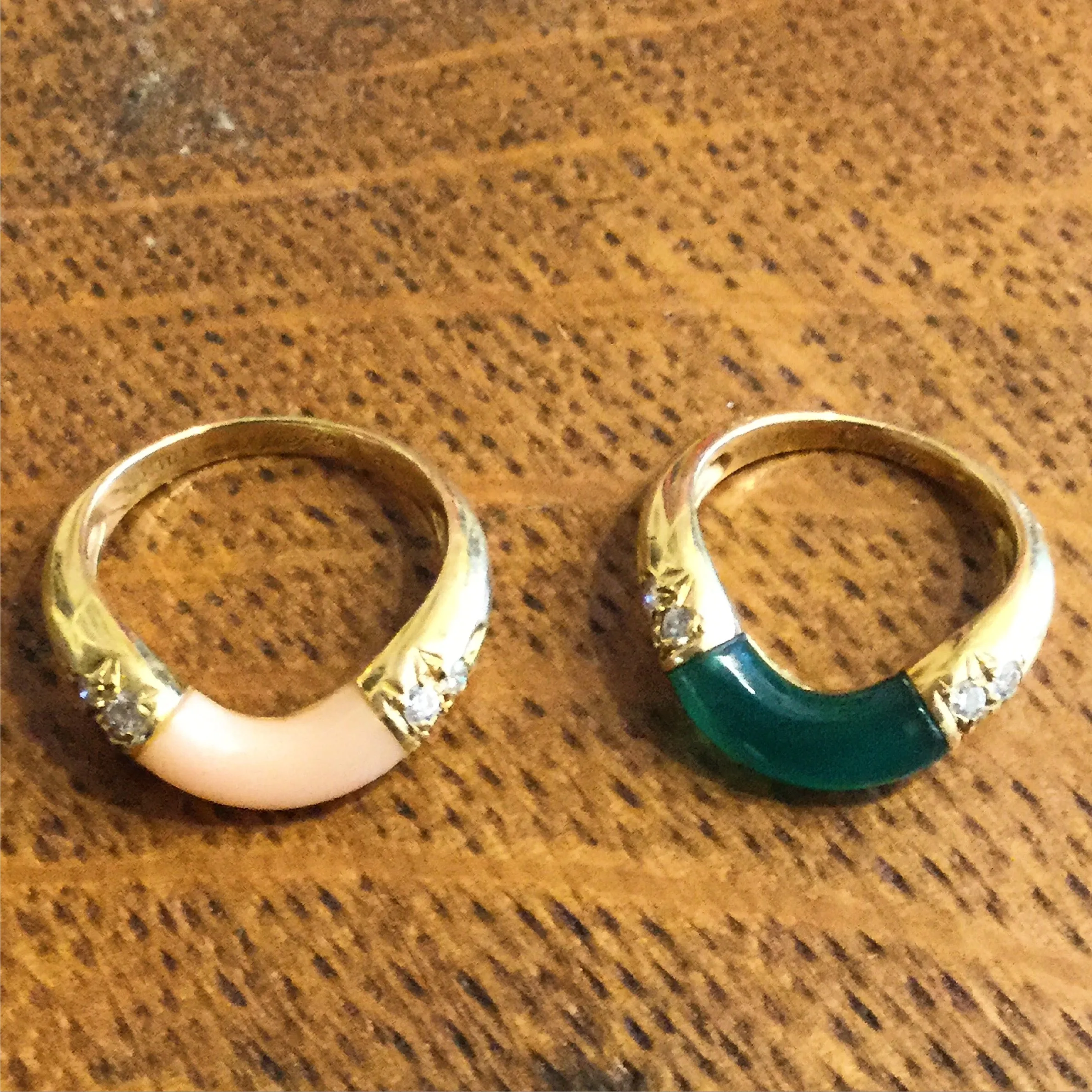 1960’s Cartier Pair of Wave Rings in 18k Gold & Diamonds