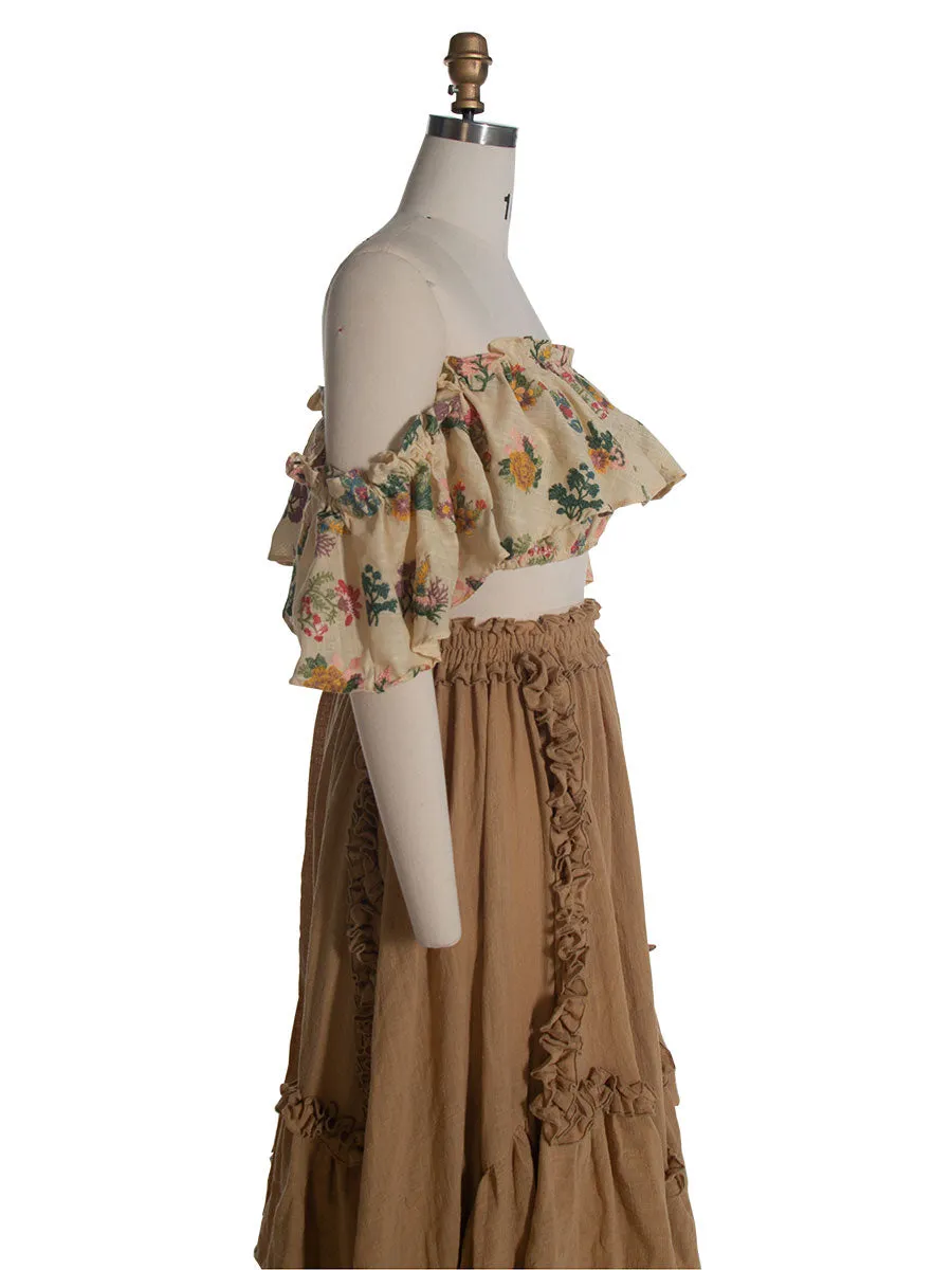 2 Piece Set for Boho Maternity Photoshoot Bohemian Maxi Dress YW231101