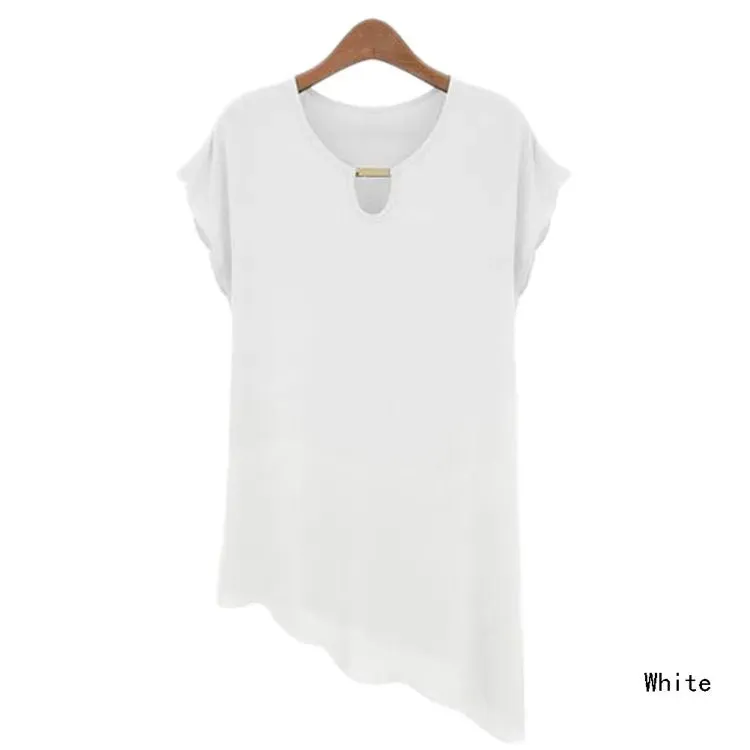 2015 Brand New Plus Size Chiffon Shirts Fashion Women Solid Casual Summer Blouse Butterfly Sleeves Blusas Femininas S-XXL Camisa