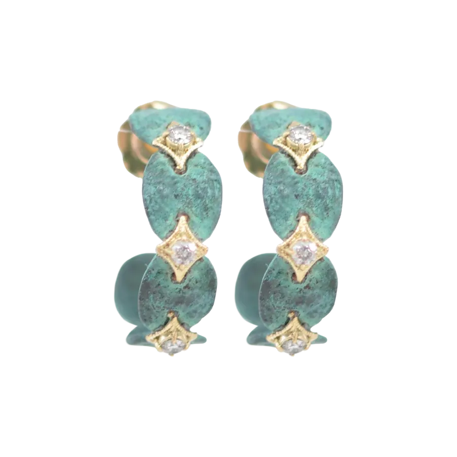 27MM BRASS ARTIFACT SIDE HOOP EARRINGS