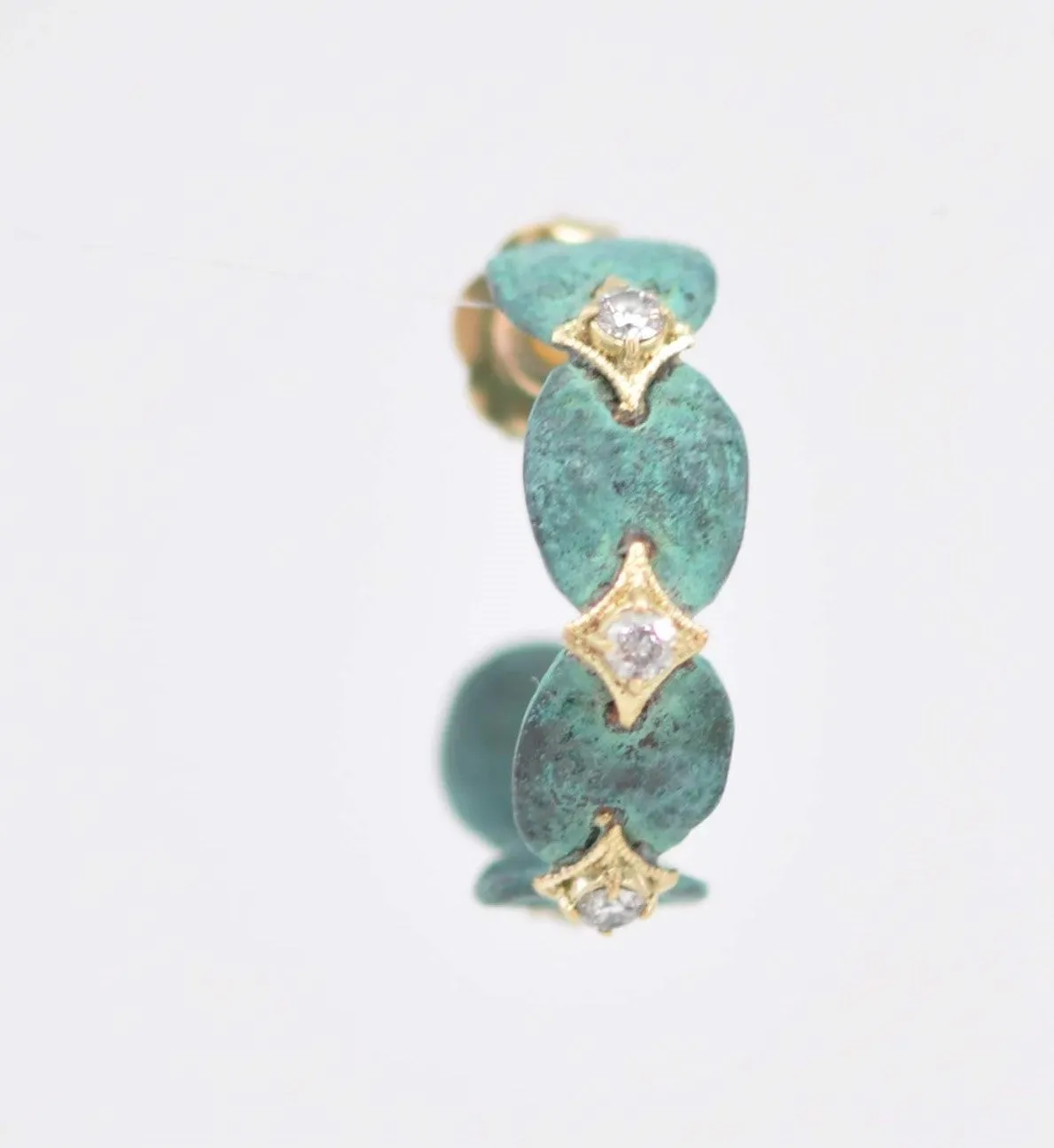 27MM BRASS ARTIFACT SIDE HOOP EARRINGS