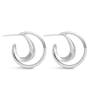 50536 Summer Polished Double Hoop Silver AMANDA BLU