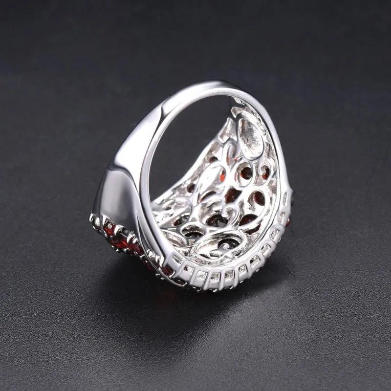 5.5ct Red Ruby Gemstone Ring Pomegranate for Women Wedding Jewelry