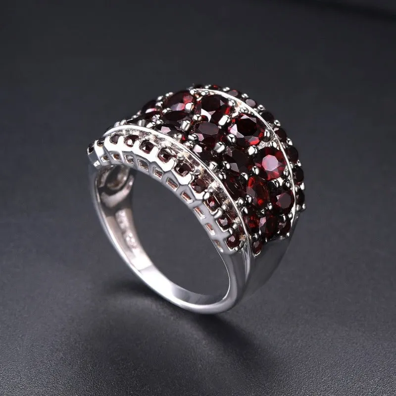 5.5ct Red Ruby Gemstone Ring Pomegranate for Women Wedding Jewelry