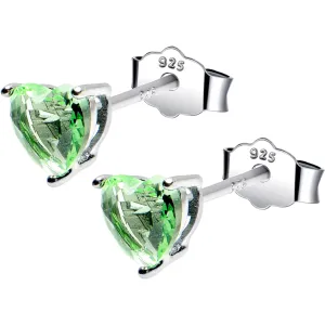 5mm CZ  Heart 925 Sterling Silver August Birthstone Stud Earrings