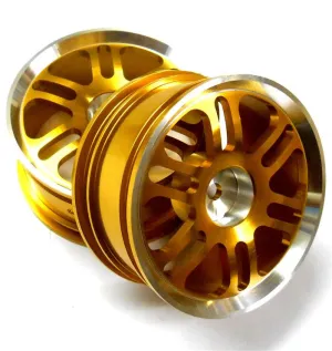 8118A1 1/10 Scale RC Car On Road Touring Wheel Rim Alloy Yellow 10 Spoke x 2