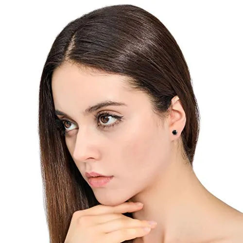 9 Pairs Stainless Steel CZ Stud Earrings for Women Mens