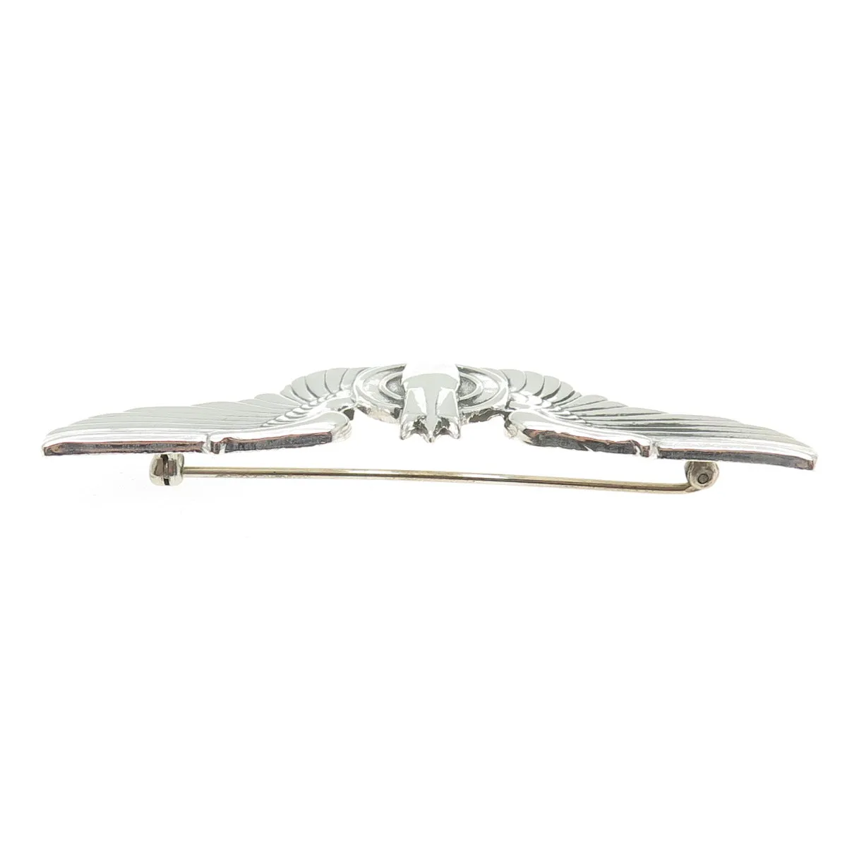 925 Sterling Silver Antique US Army Bombardier Badge Pin Brooch