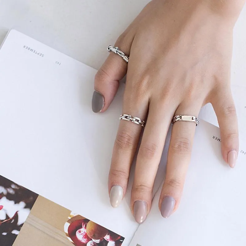 925 Sterling Silver Open Cuff Adjustable Ring, Fashion Jewelry Gift for Women