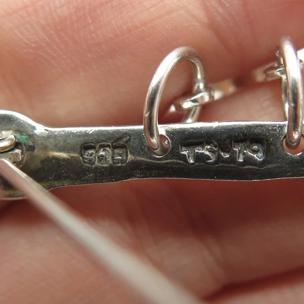 925 Sterling Silver Vintage Mexico Modernist Hanging Man Pin Brooch