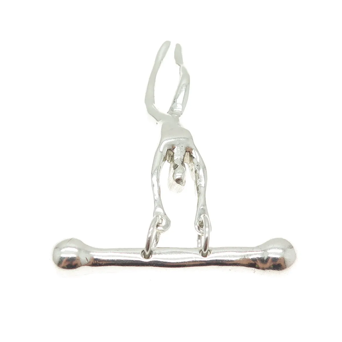 925 Sterling Silver Vintage Mexico Modernist Hanging Man Pin Brooch