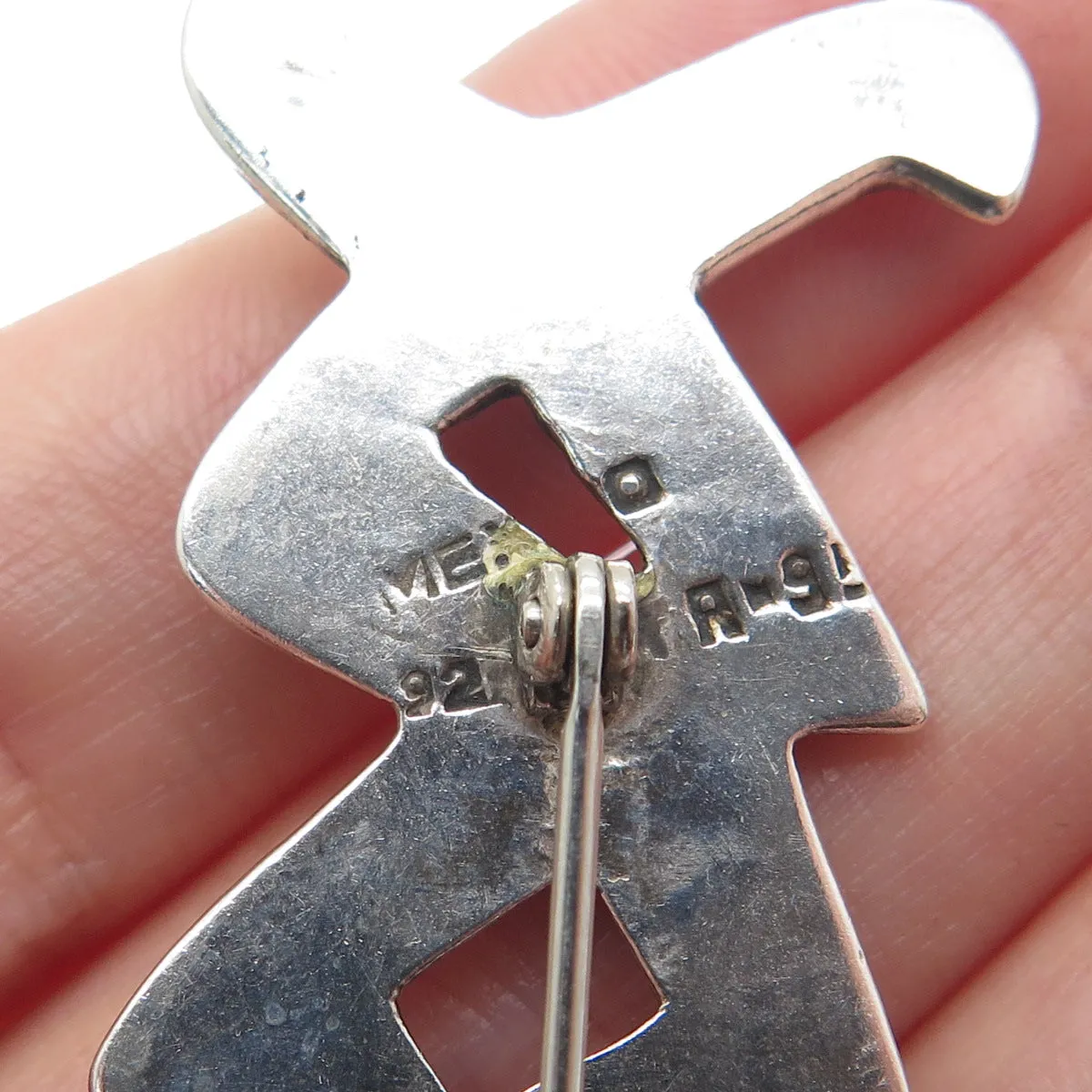 925 Sterling Silver Vintage Mexico XO Hugs & Kisses Pin Brooch