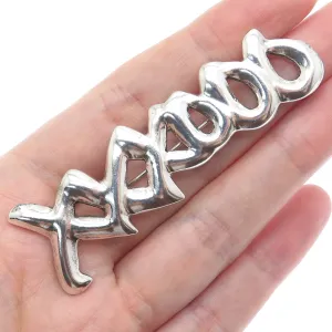 925 Sterling Silver Vintage Mexico XO Hugs & Kisses Pin Brooch