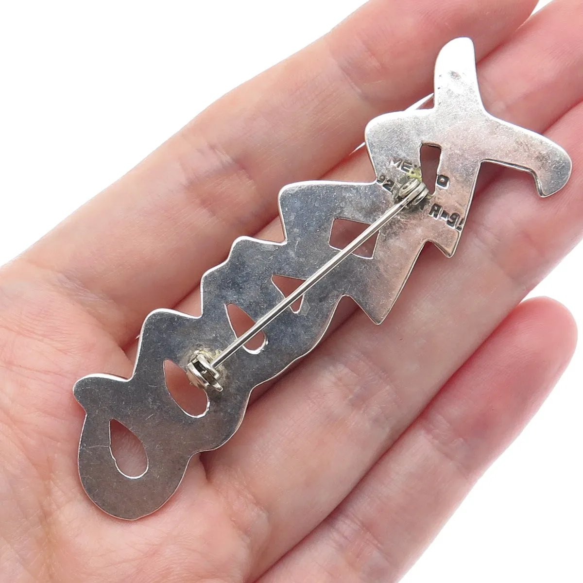 925 Sterling Silver Vintage Mexico XO Hugs & Kisses Pin Brooch
