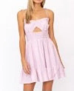 A Line Floral Print Cut Out Mini Dress