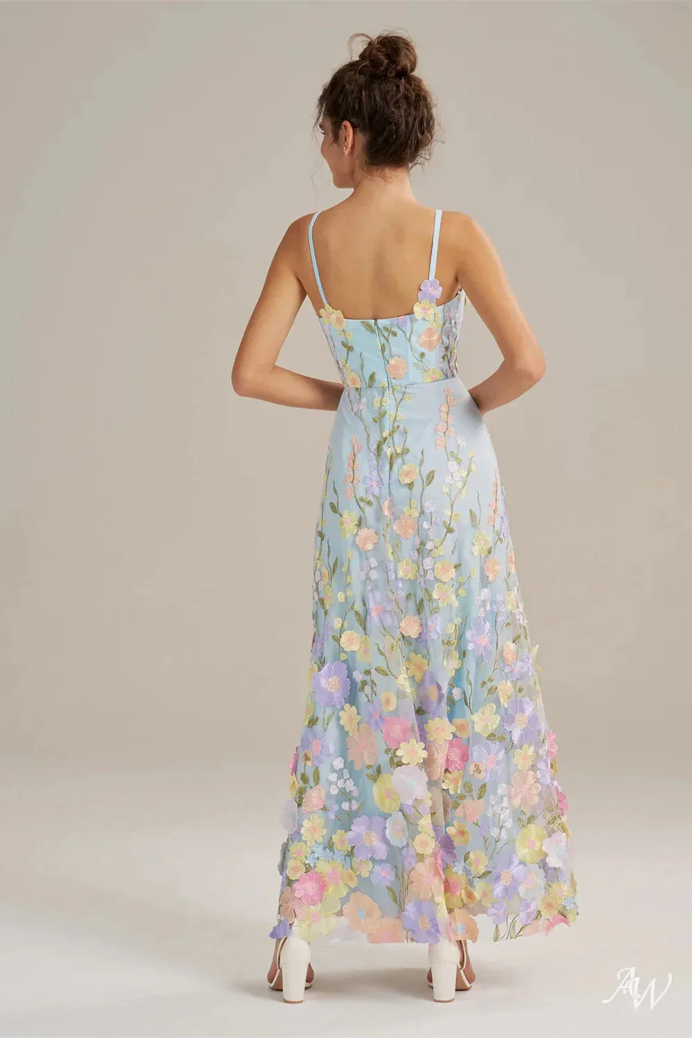 A-line Tulle V-Neck DRESS