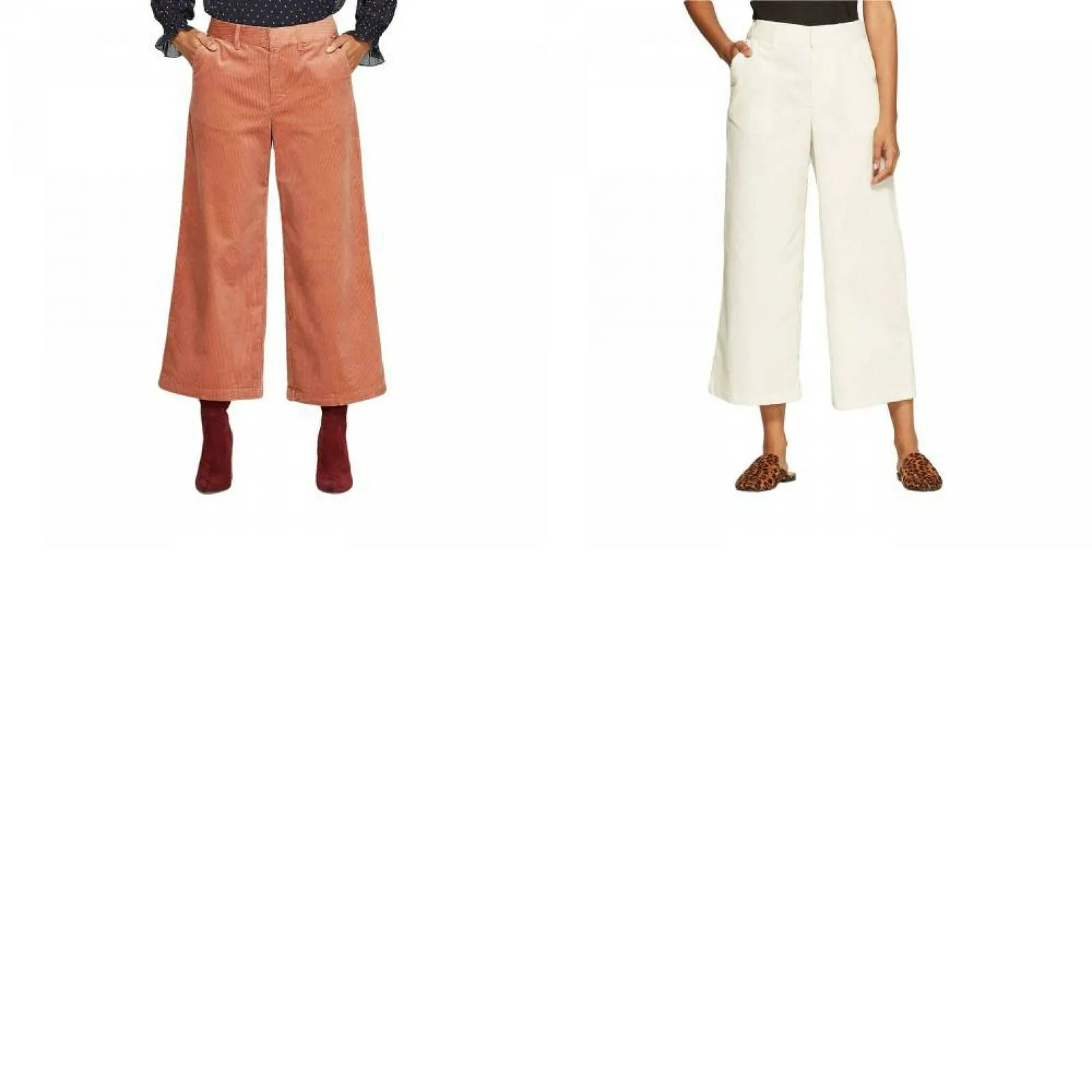 A New Day Women's High Rise Wide Leg Cropped Corduroy Pants