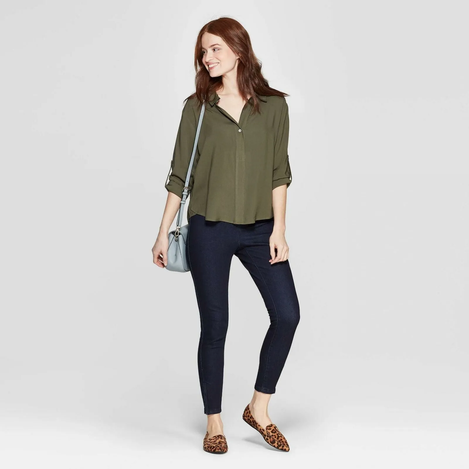 A New Day Women's Roll Long Sleeve Popover Shirt