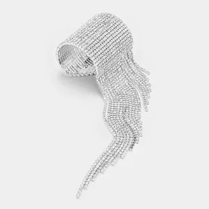 AB Rhinestone Fringe Open Pageant Bracelet  | Rhinestone Bracelet | 282811