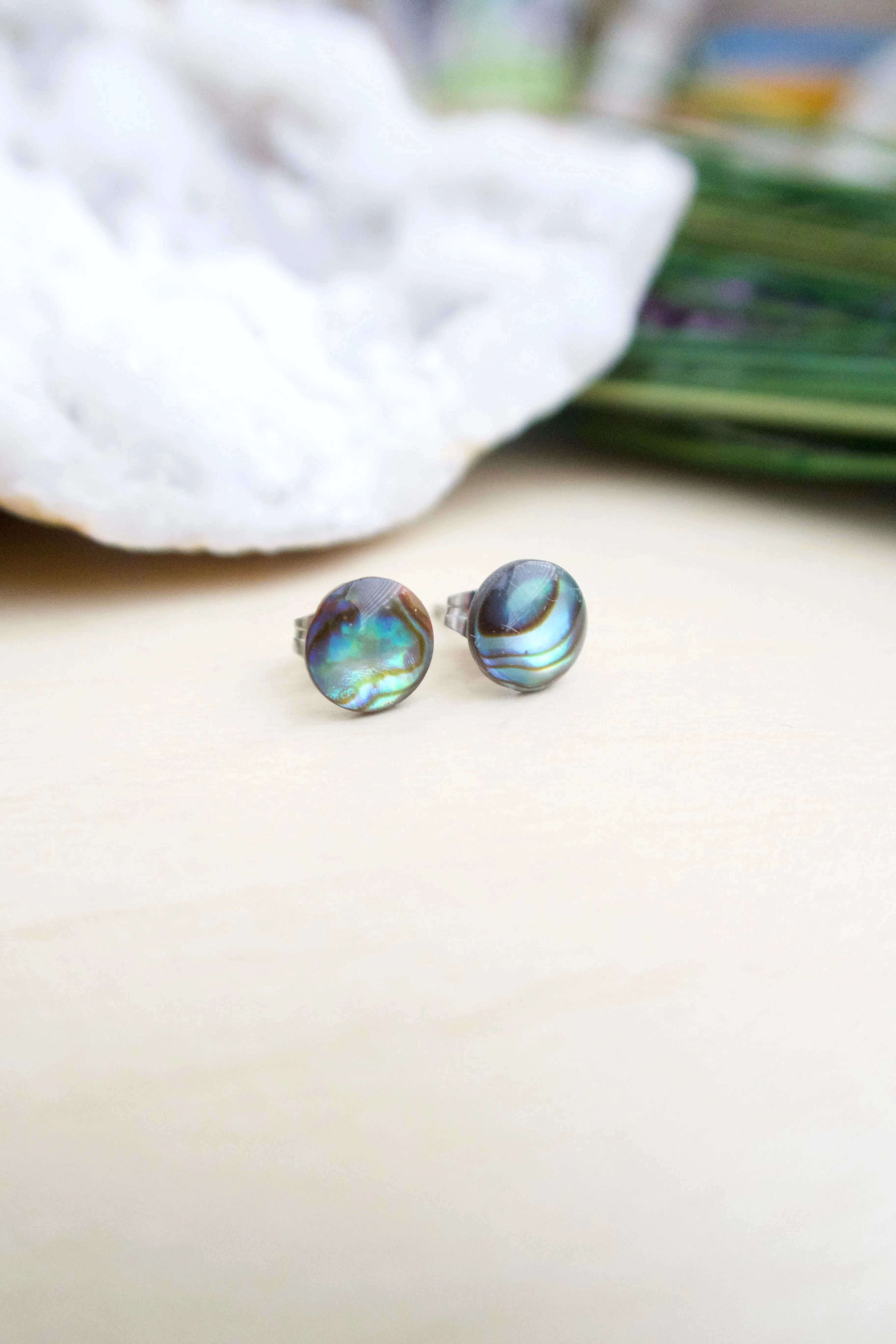 Abalone Earrings on Surgical Steel posts