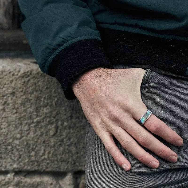 Abalone Shell Men's Titanium Wedding Band
