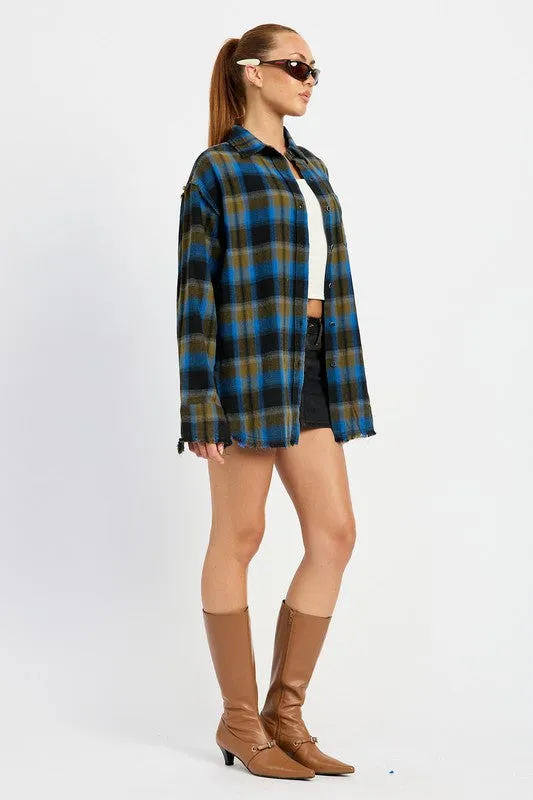 ACID WASH FLANNEL SHIRT (2 colors)