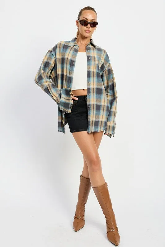 ACID WASH FLANNEL SHIRT (2 colors)