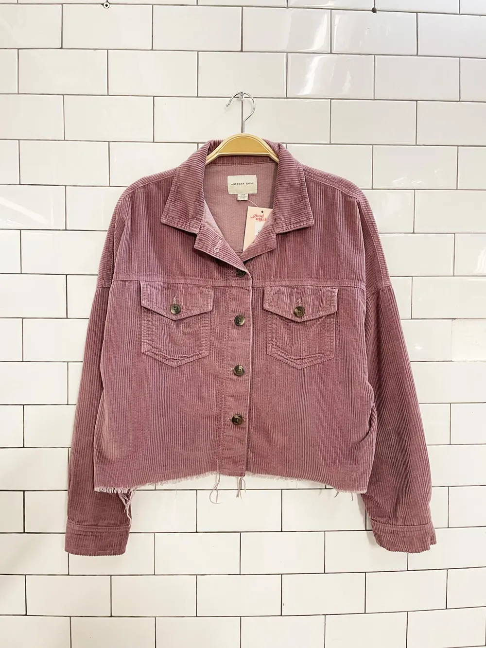 ae chunky cord cropped shirt