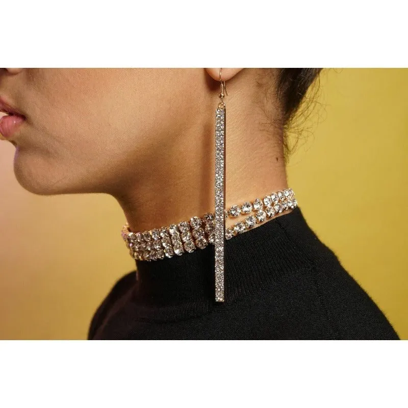 Alexis Dangle Drop Rhinestone Earrings