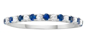 Alternating Diamond and Sapphire Band