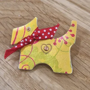 Aluminium Vintage Doggy Brooch