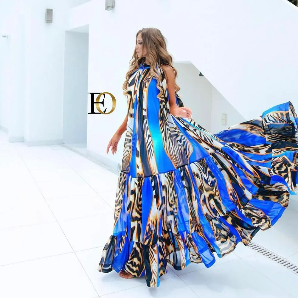 Amazing Floral Print Summer Beach Long Dresses