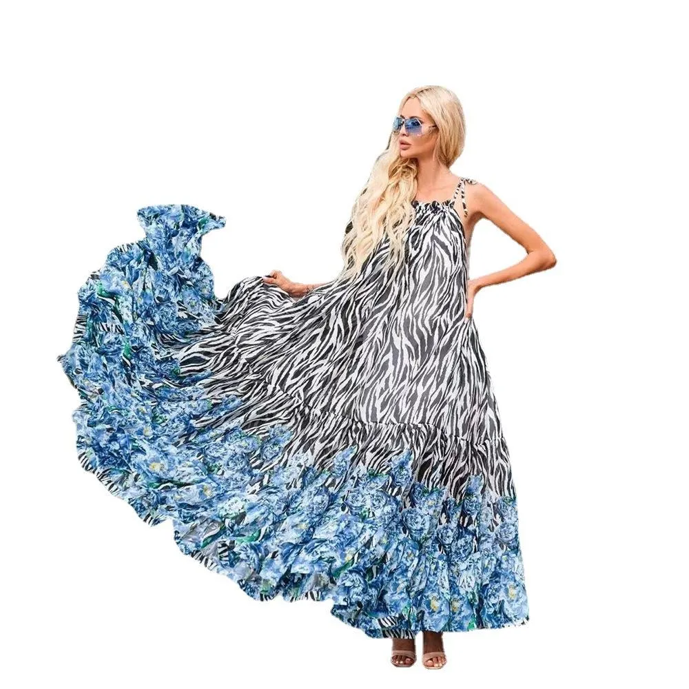 Amazing Floral Print Summer Beach Long Dresses