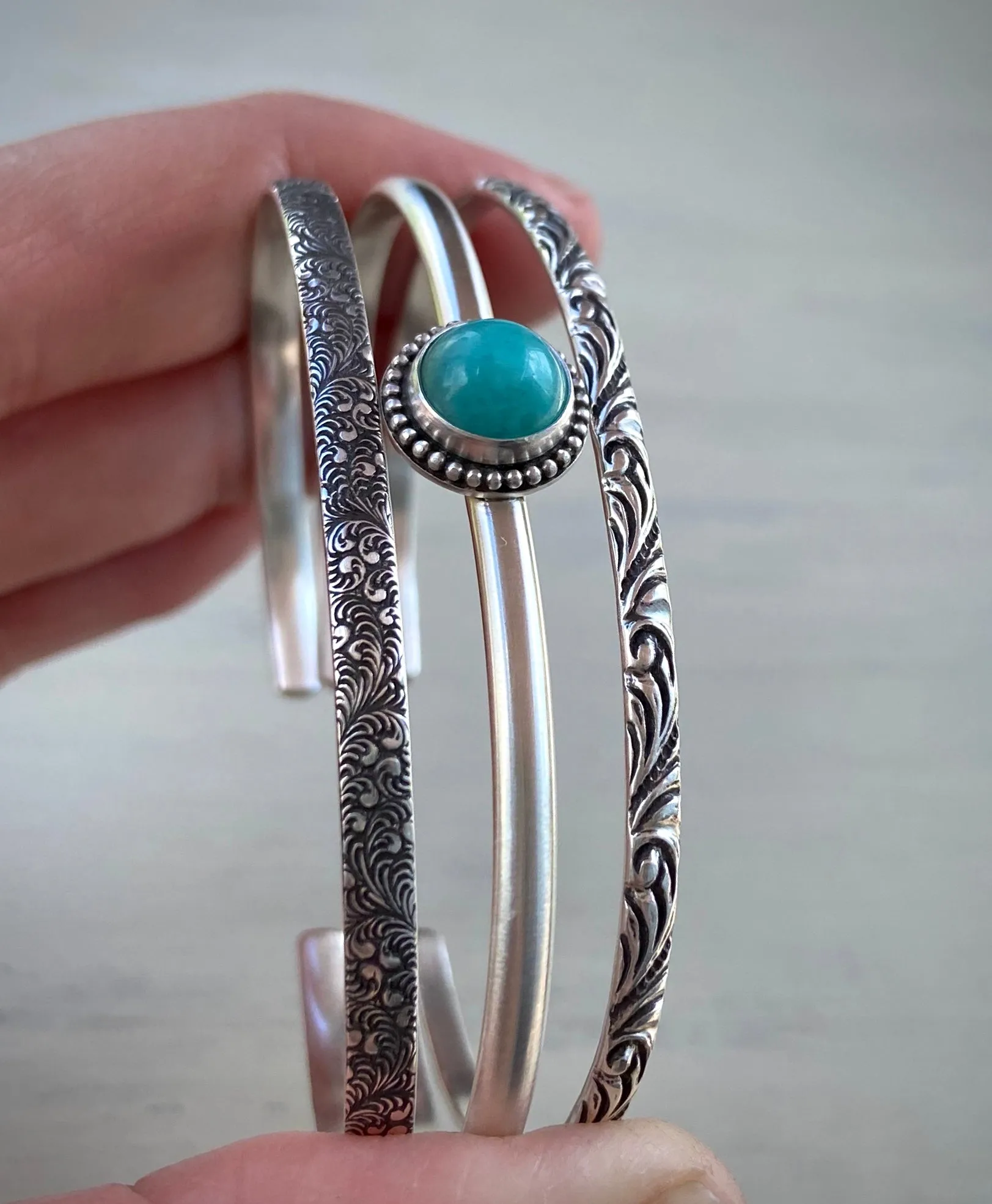Amazonite Stacker Cuff Set
