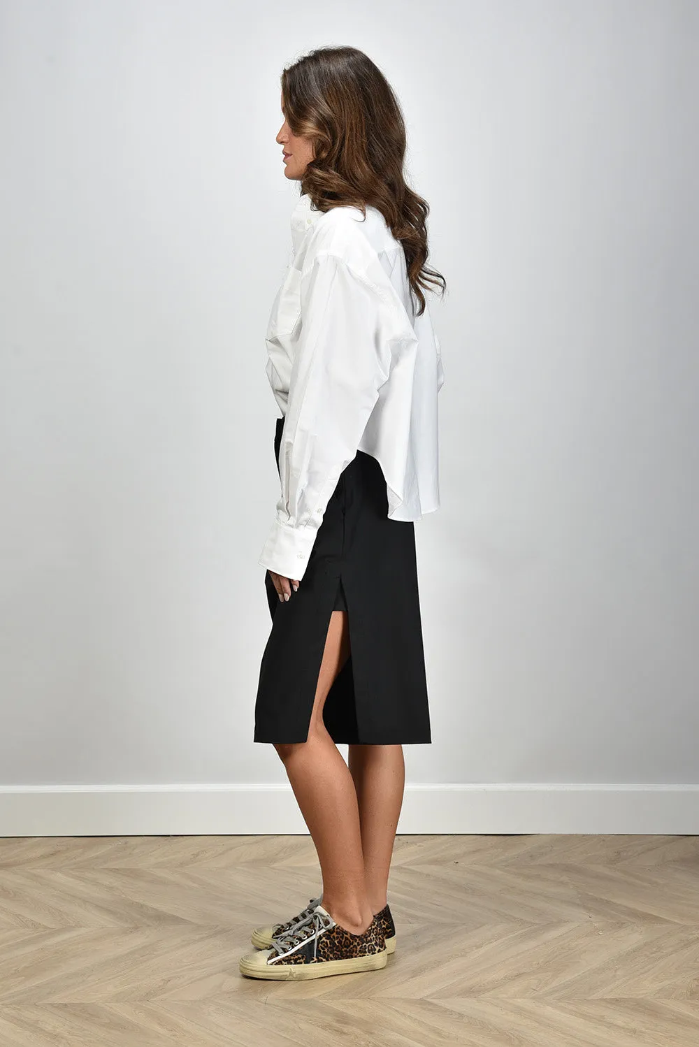 Ami Paris blouse Cropped Oversized USH123.CO0031 natural white