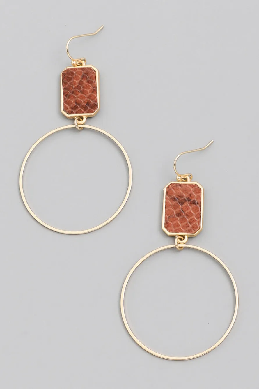 Animal Print Hoop Drop Earrings