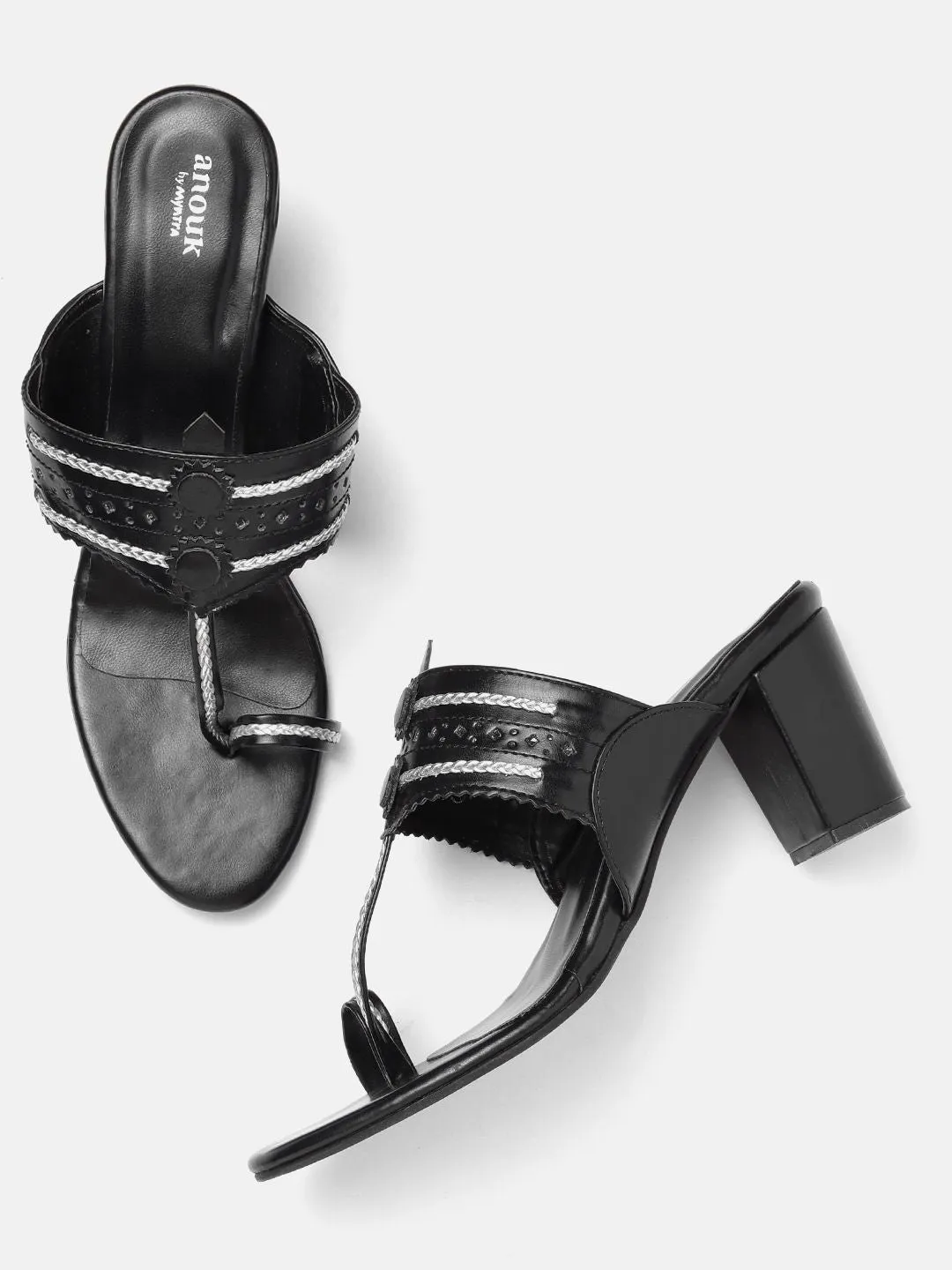 Anouk Woven Ethnic Block Heels with Tassels