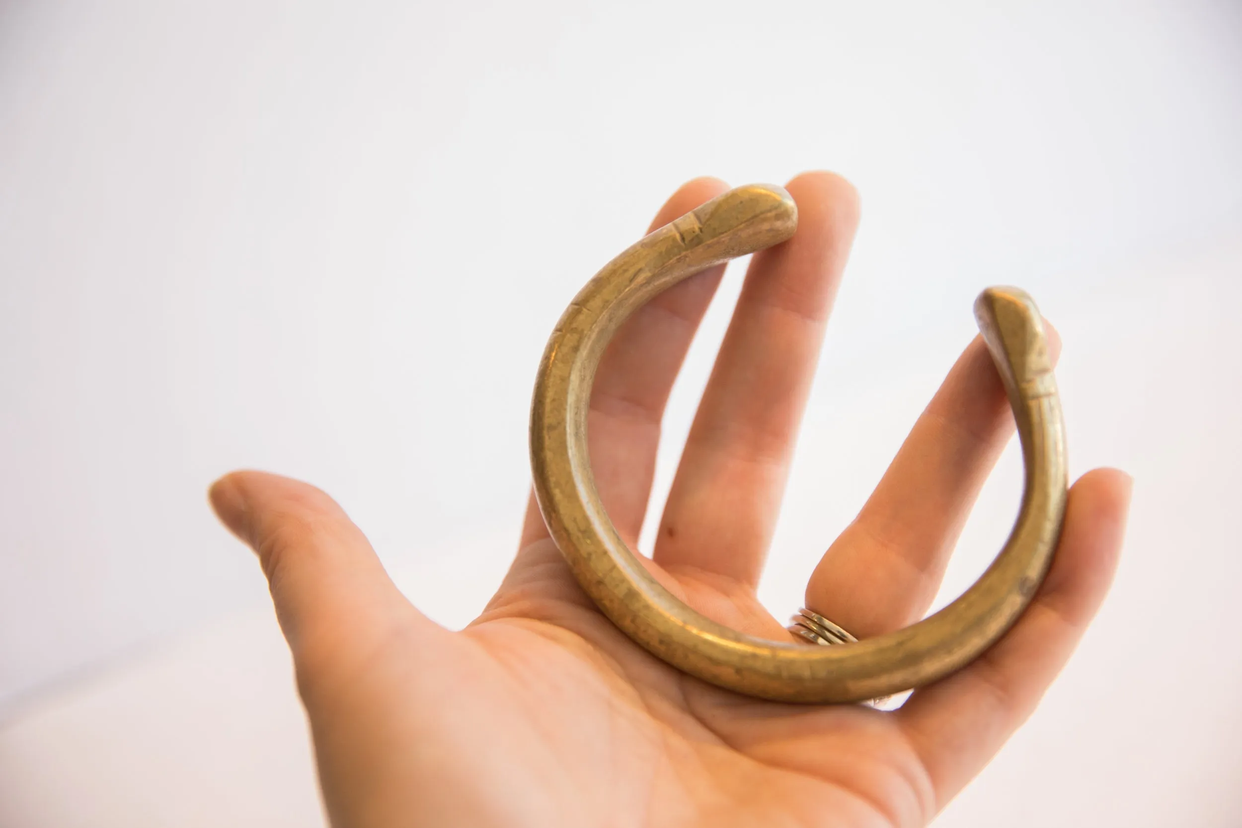 Antique African Bronze Snake Cuff Bracelet