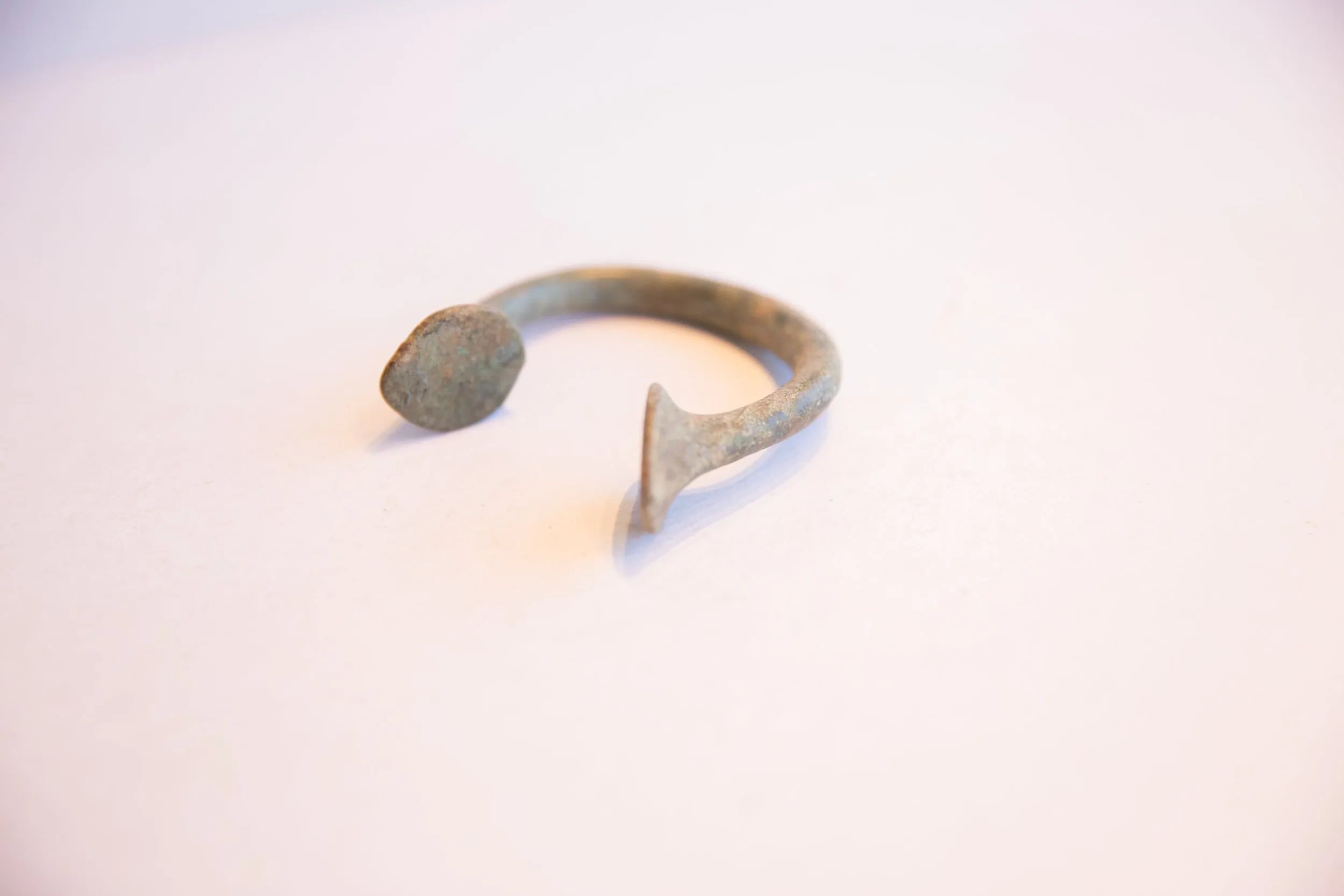 Antique African Oxidized Manilla Cuff Bracelet