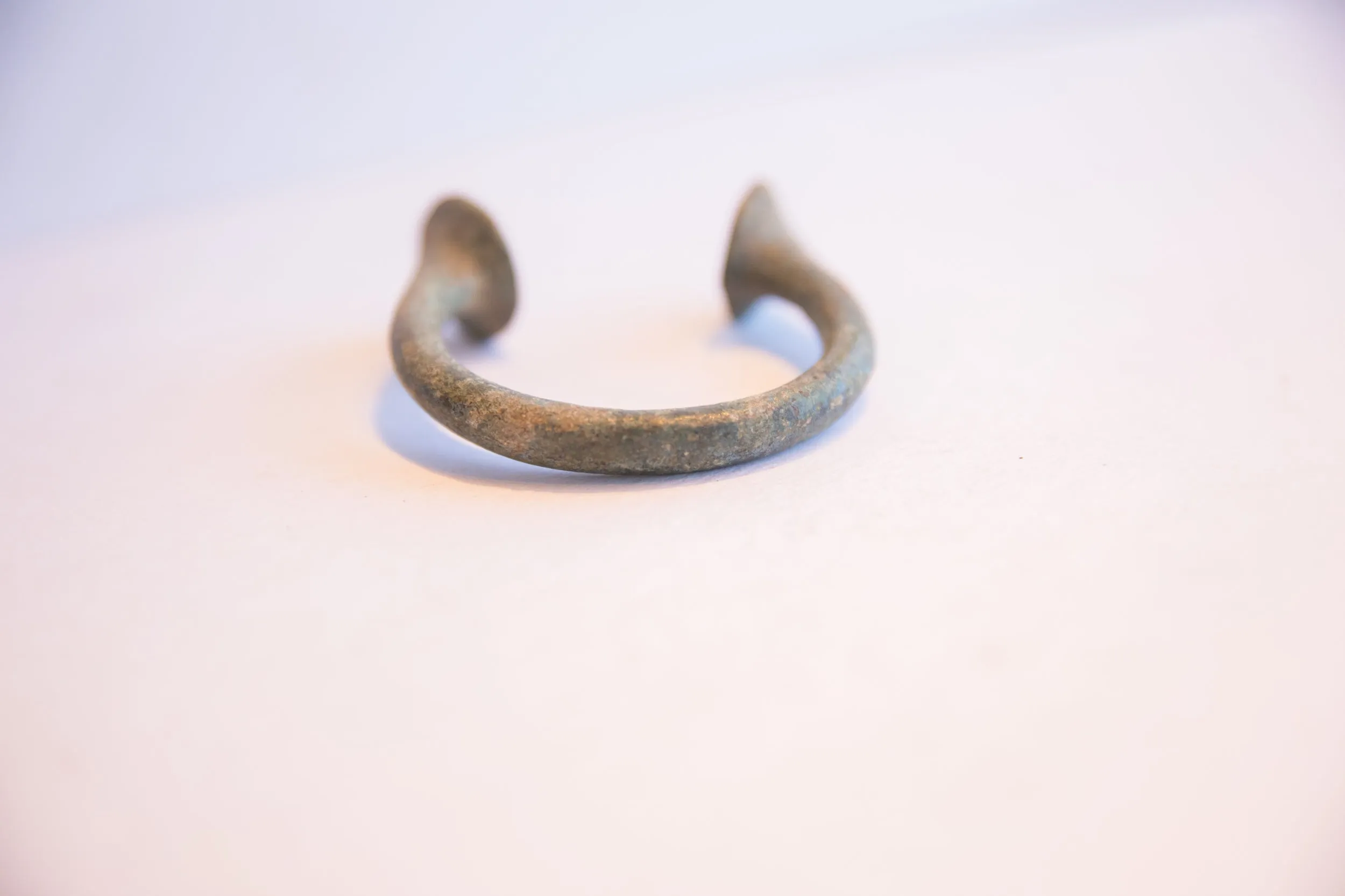 Antique African Oxidized Manilla Cuff Bracelet