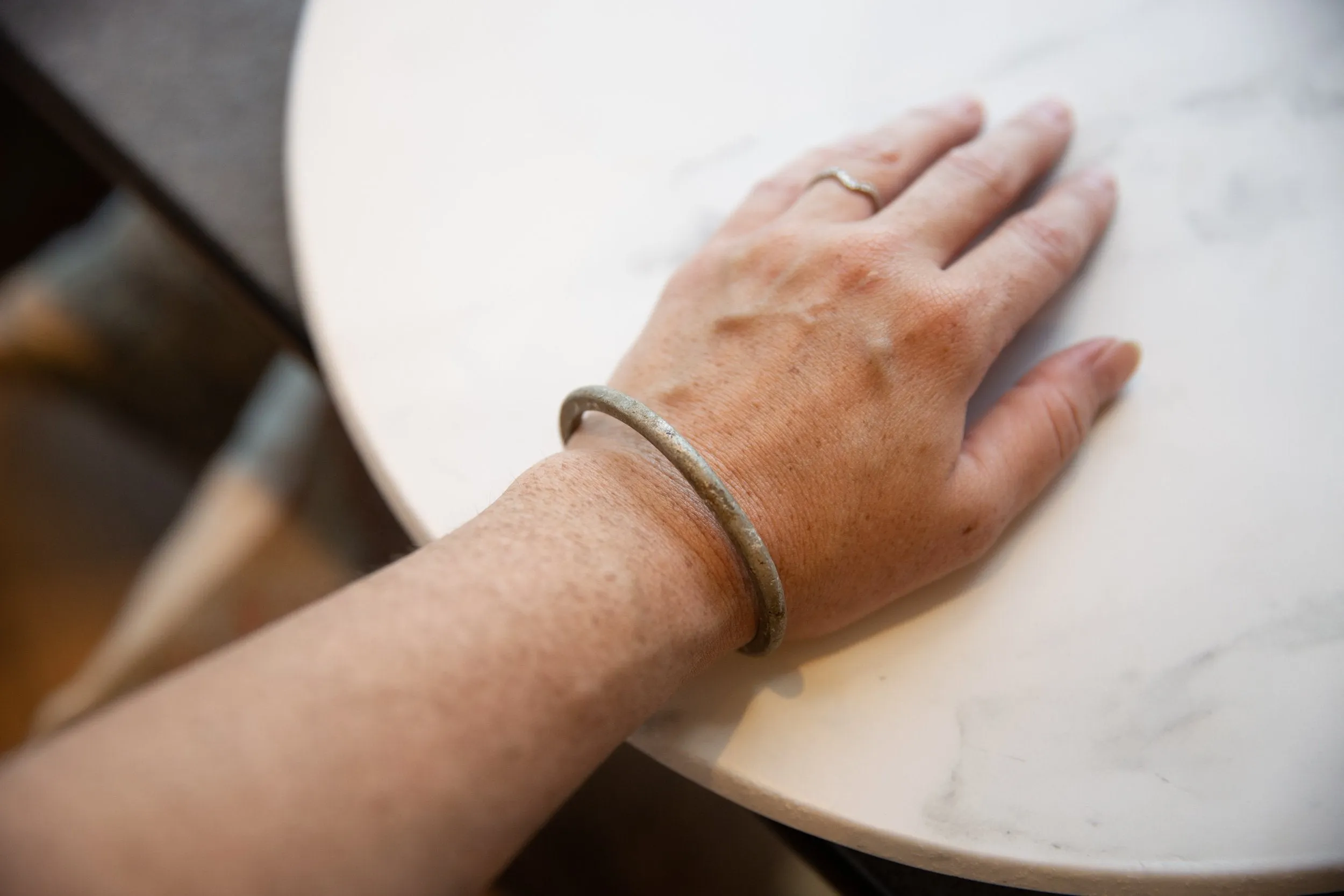 Antique African Simplistic Aluminum Cuff Bracelet